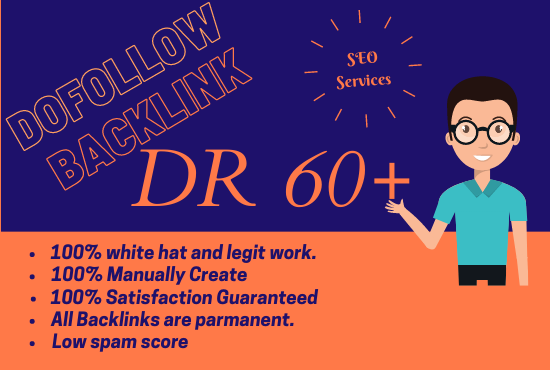I will build high authority manual 5 DR 60 plus pbn backlinks