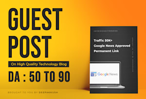 I provide you guest post service on da 80 on my website