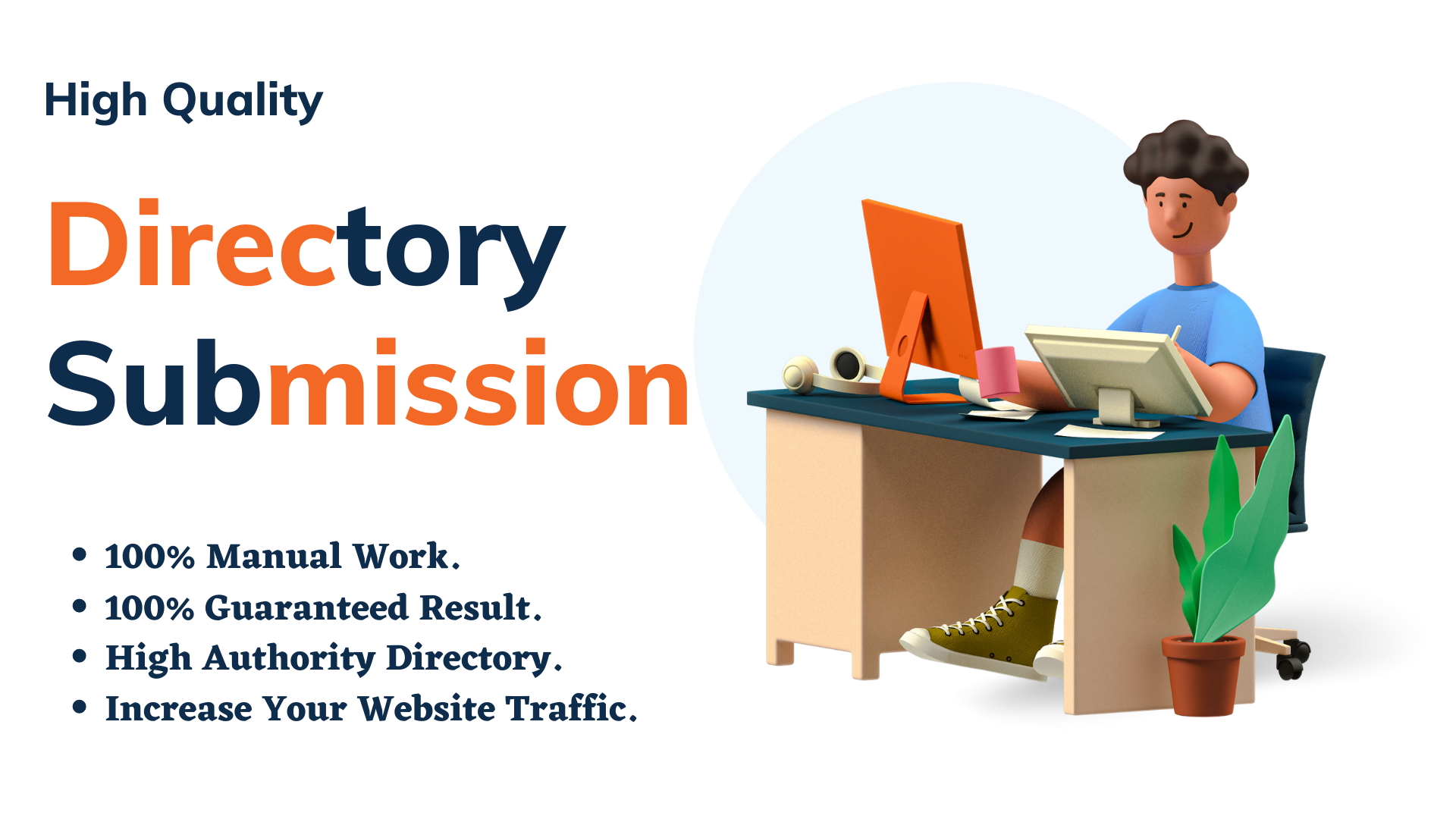 I will build 50 backlinks for directory submission to all high DA PA sites.