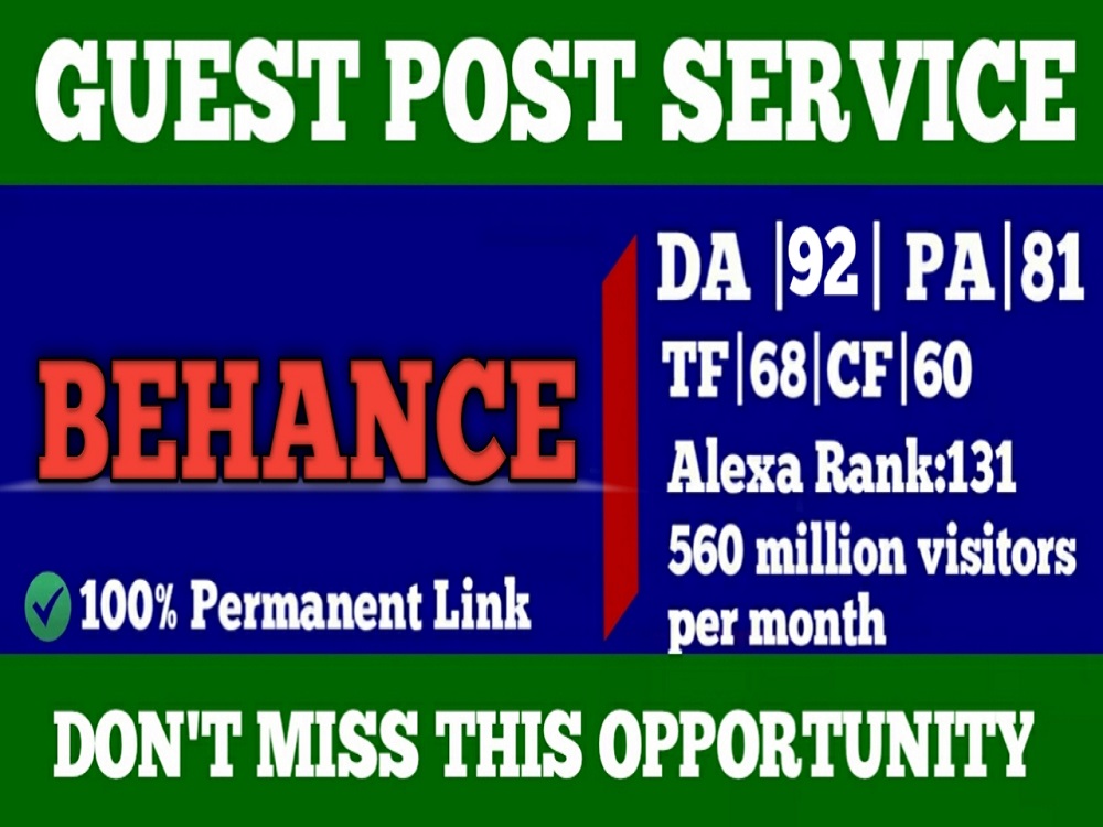 write and publish high da guest post on behance DA 92...