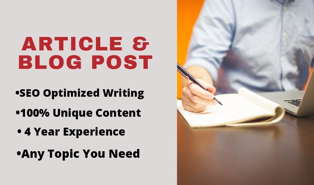 I will write SEO blog posts, articles, and website content
