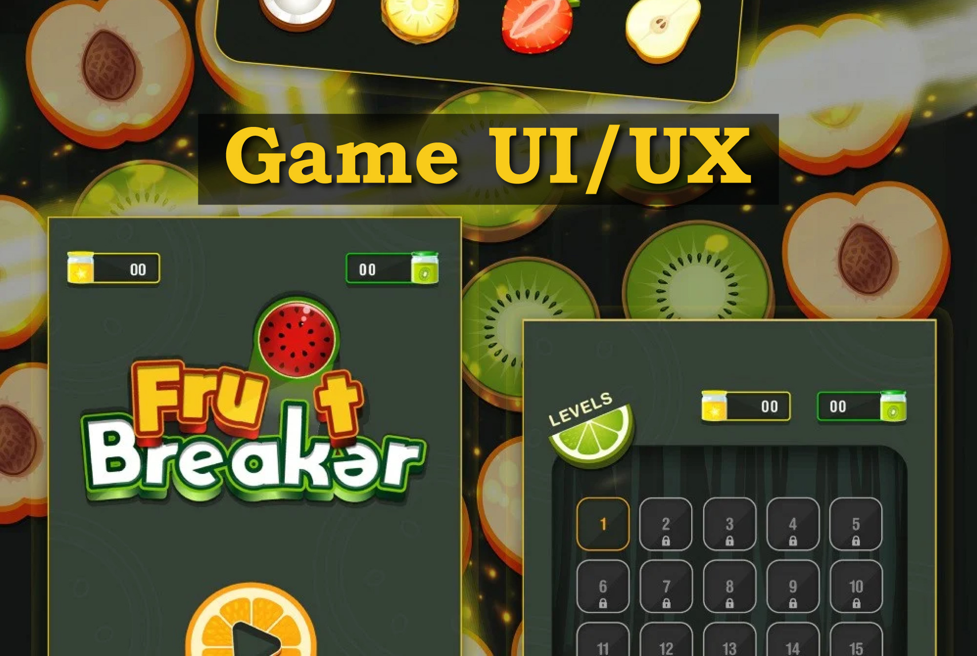 design attractive game UI UX, graphics, and gui for mobile