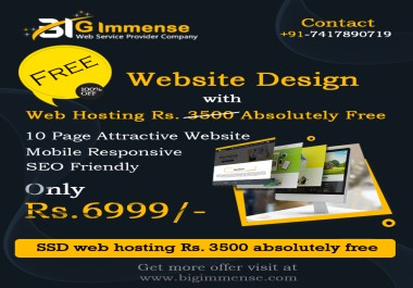 I create 10 pages mobile responsive and SEO friendly website just Rs.6999 