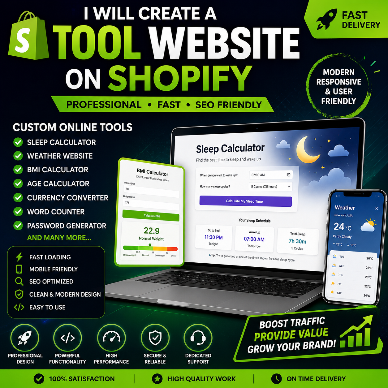 I Will Create a Professional Online Tool Website on S...