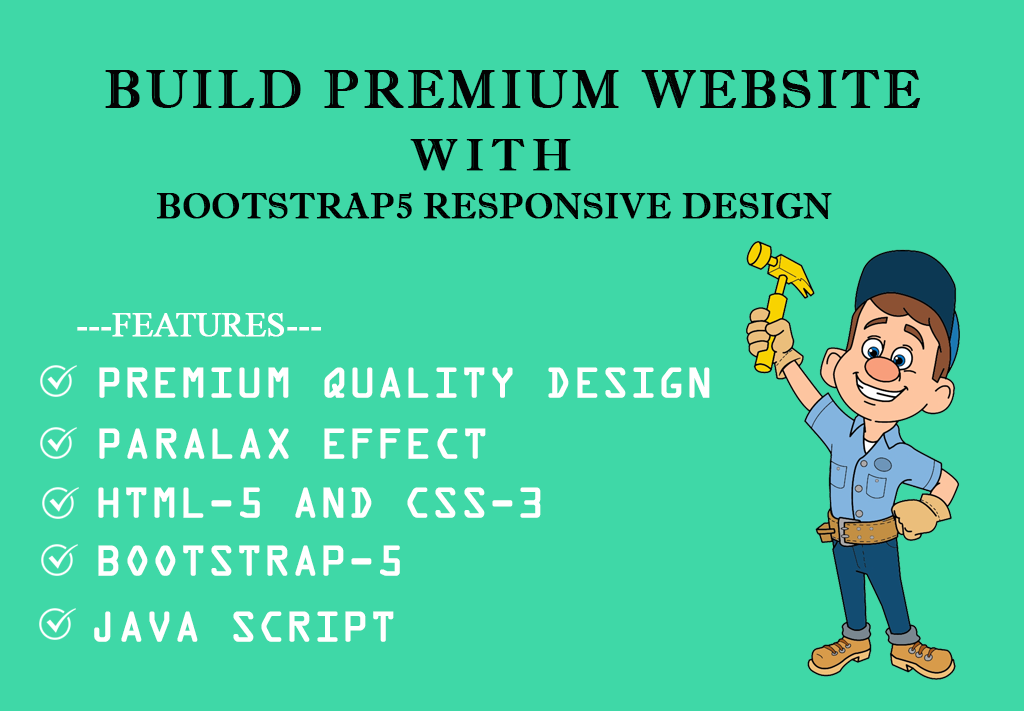I will build premium website with bootstrap5 responsive design