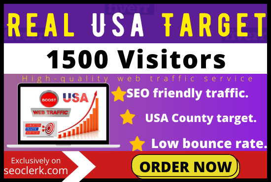 I will send 1500 strong organic targeted USA web traffic
