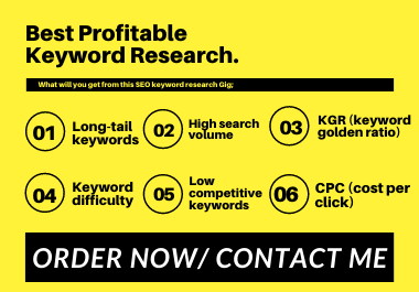 I will research and find the best profitable keywords for your website 
