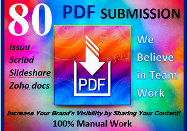 80 PDF Submission Exclusive High authority website Do follow backlinks