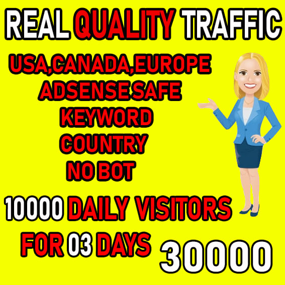 I will send keyword target real visitors from USA, Canada, Europe