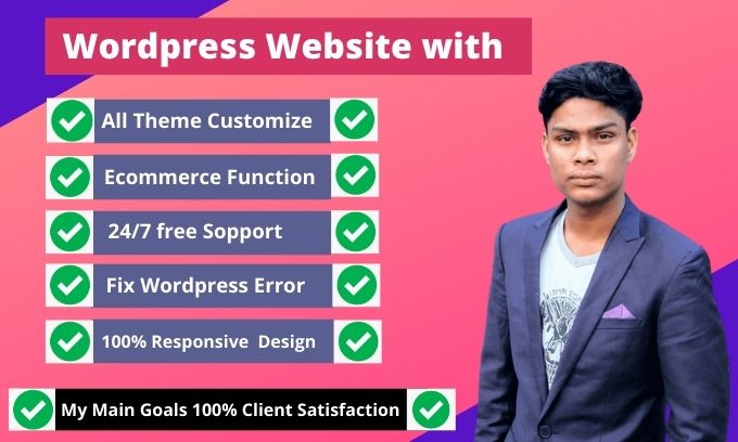 I will build wordpress website responsive design word...