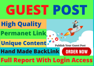 I will do 10 Guest Posts on High Authority website High Authority low spam score domain backlinks