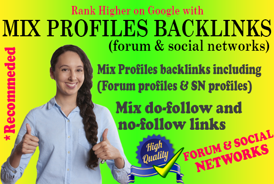 1500 Mix Forum Profile and Social Networks Profiles Backlinks Mix DoFollow and NoFollow SEO Backlink