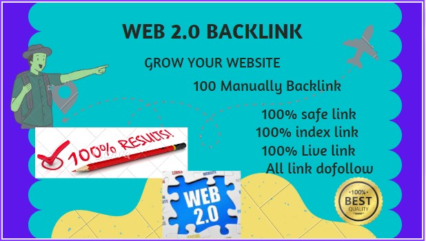 I will do 100 WEB 2.0 Manually Backlink 