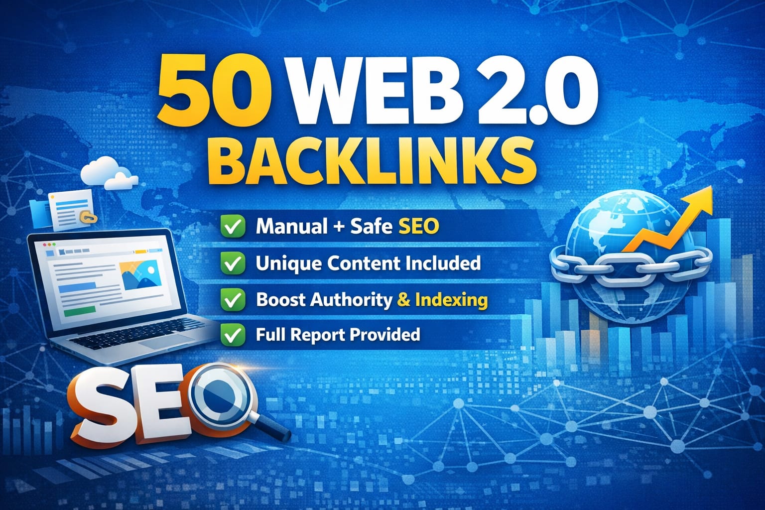 provide 50 manual Web 2.0 backlinks with unique content
