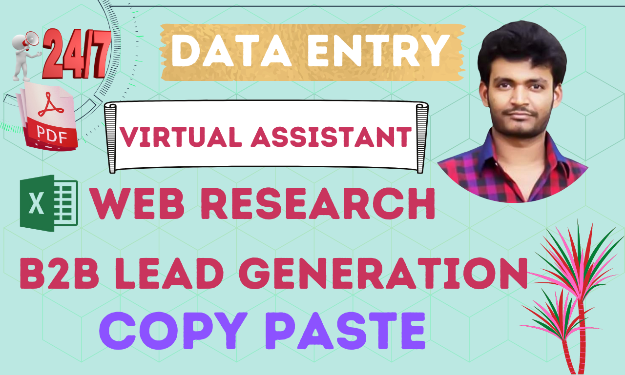 As a Virtual Assistant for Data entry, Copy paste, Web research and Typing