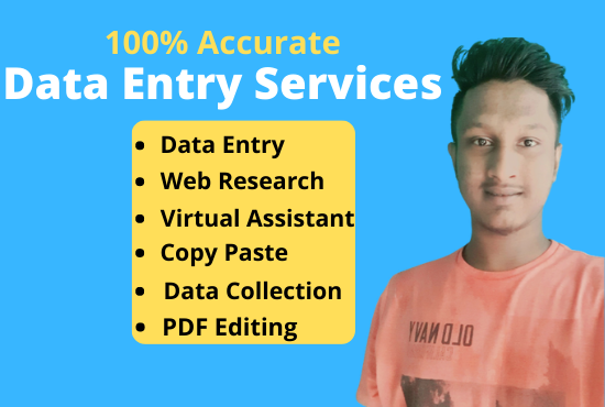 I Will Do Data Entry, Web Research and Typing Job
