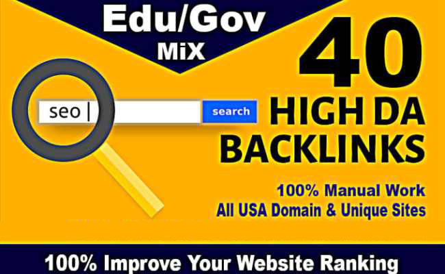 Top 40 edu and gov dofollow nofollow seo backlinks service link building