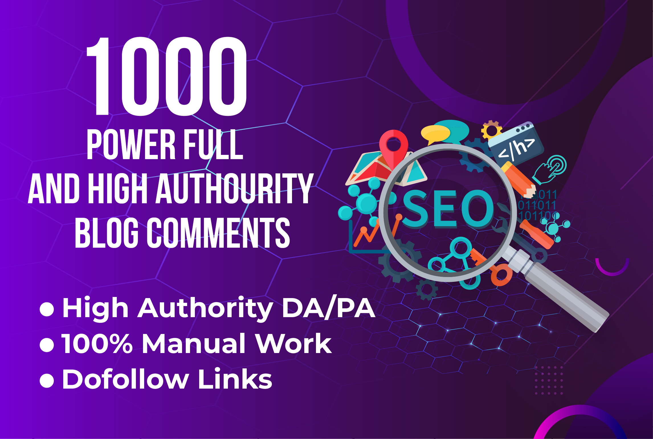 Sky Rocket your website by 1000 HIGH da pa dofollow Blog comments backlinks