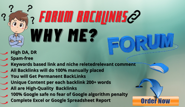 I will provide high authority niche relevant forum backlinks, forum posting manually