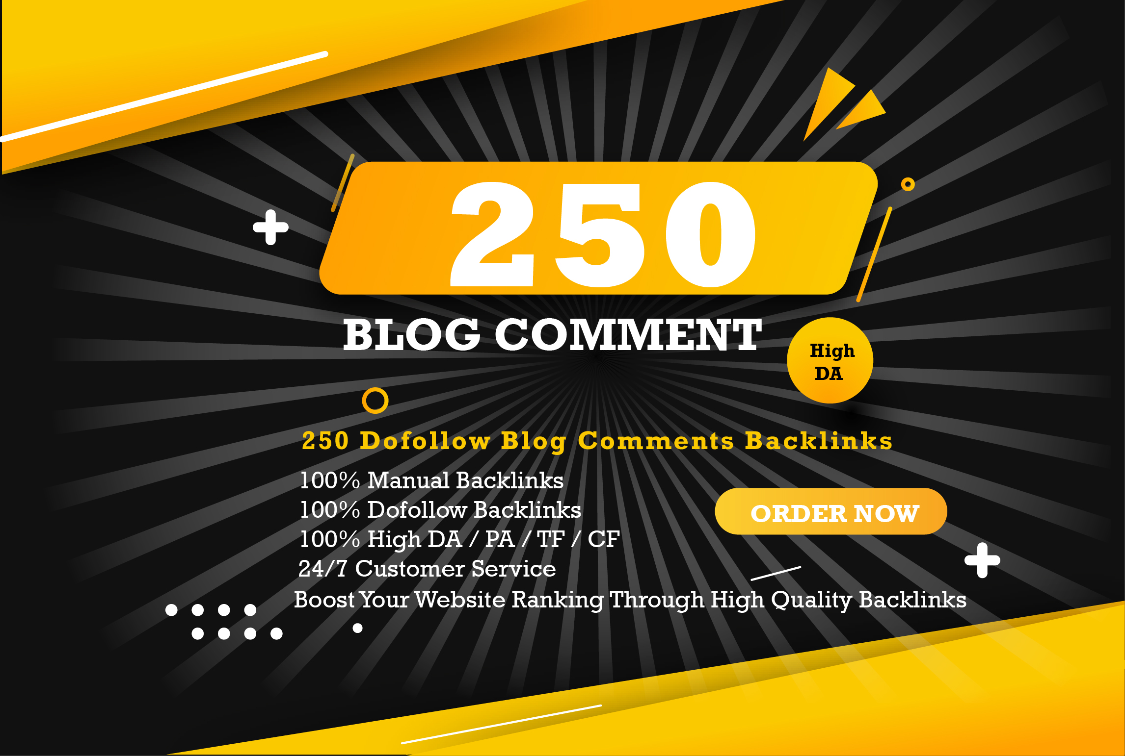 I will do 250 High Quality Dofollow Blog Comments on High DA PA Backlinks