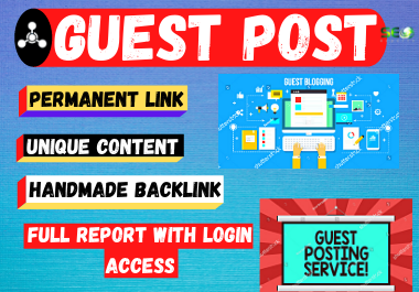 10 Guest Post or blog post Dofollow backlink High Aut...
