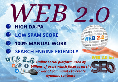 Unique 75 Web2.0 dofollow backlinks from high authority Website white hat seo link building