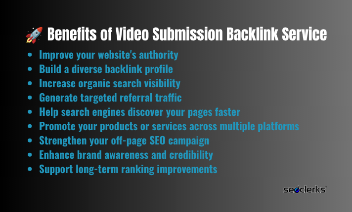 I Will Build Powerful Video Submission Backlinks to Boost Website Rankings