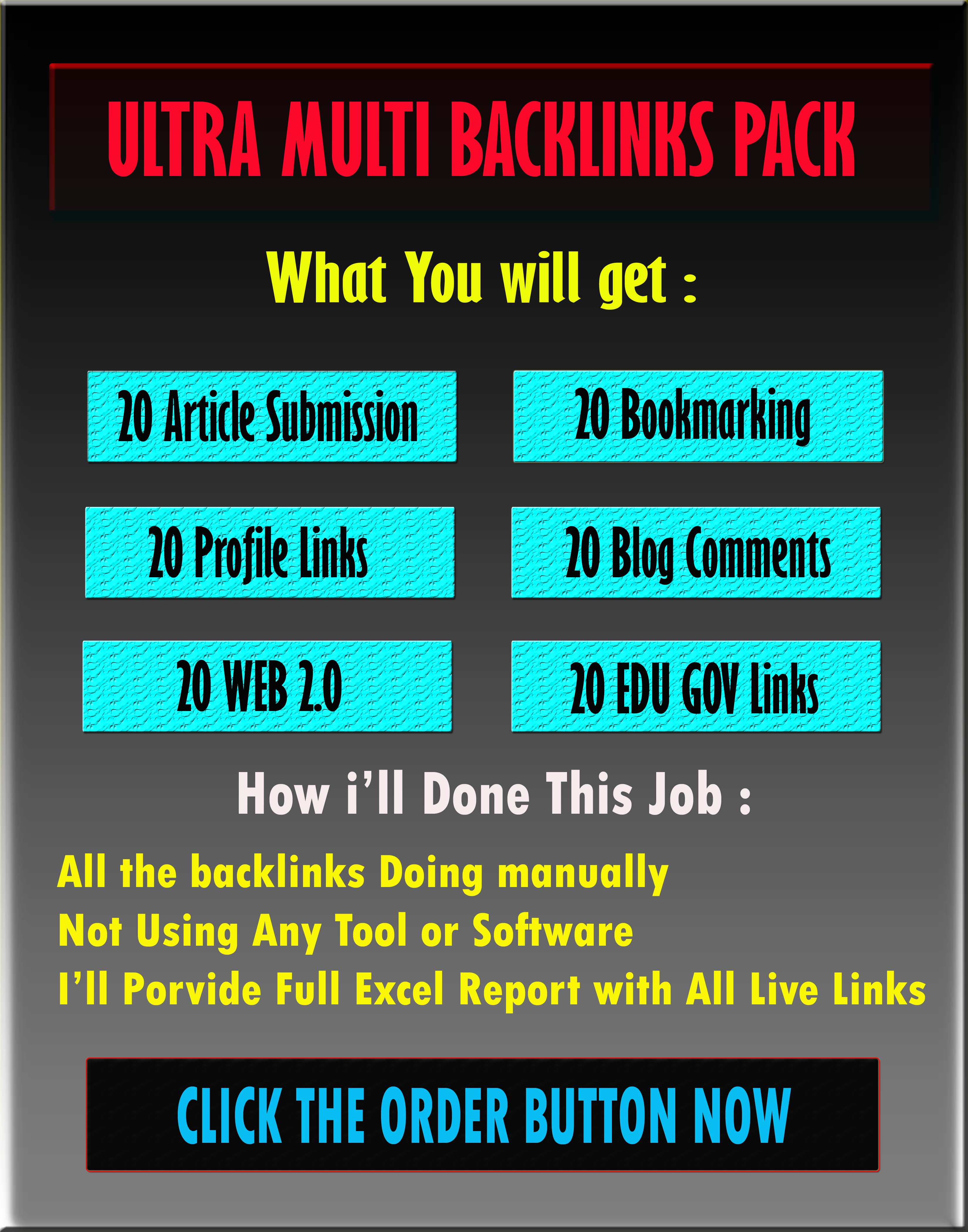 120 Ultra Mix Backlinks on high authority sites