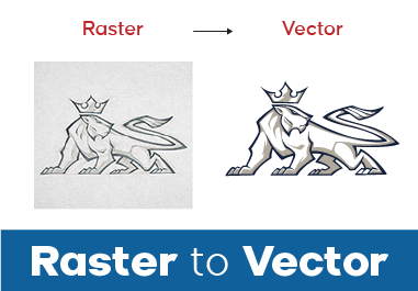 I will do vector tracing, redraw or convert image to vector manually
