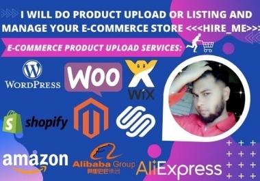 E-COMMERCE product upload or listing&manage your WORDPRESS ecommerce store.