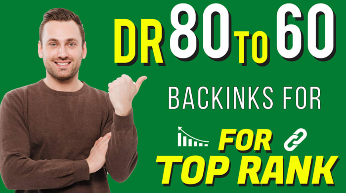 I will provide 30 DR 60 to 80 high quality dofollow backlinks for seo