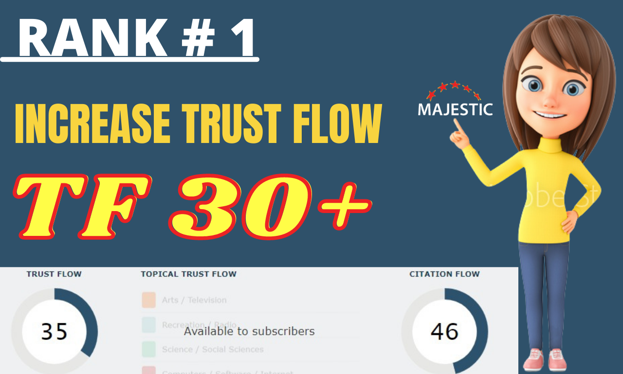 I will increase your majestic trust flow rate up to 30 plus