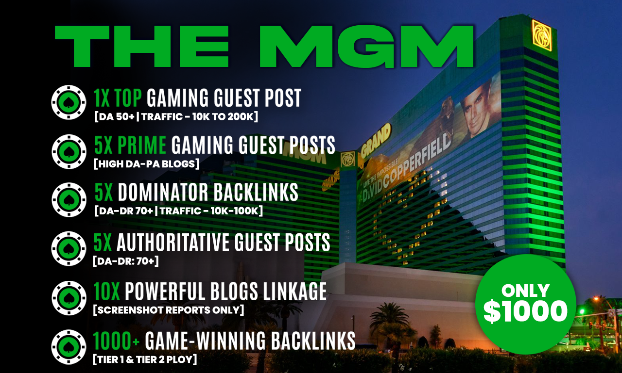 We will do monthly SEO Gaming Backlinks Service for Top Google Rankings in gaming niche