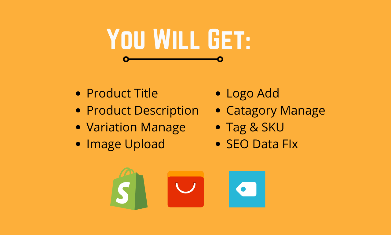 I will upload product in your shopify store using oberlo or manually 30 Products