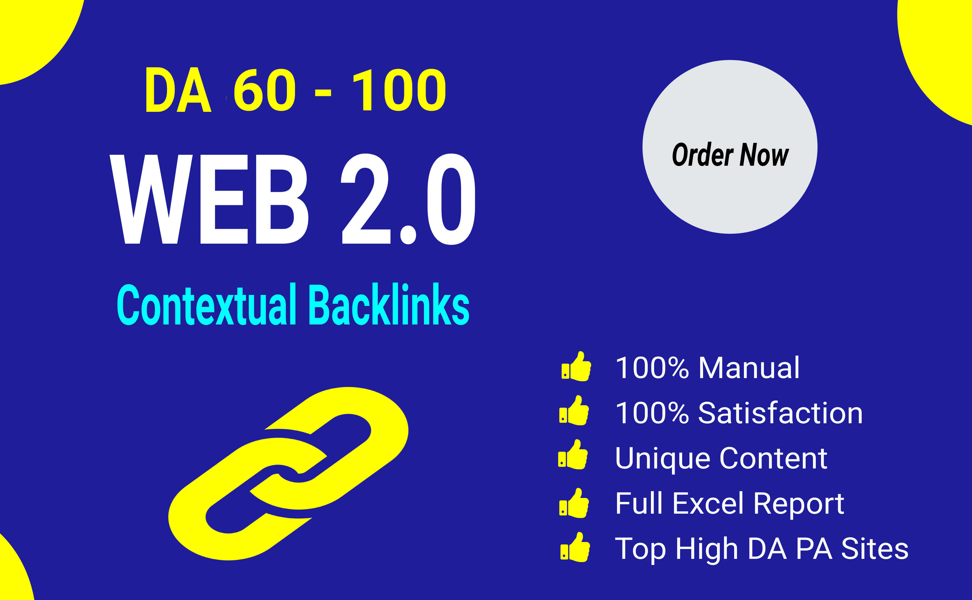 I will create 20 high da web 2 0 buffer blog backlinks manually 