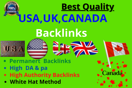 I can provide 30 usa, uk, canada Backlinks on high authority sites 