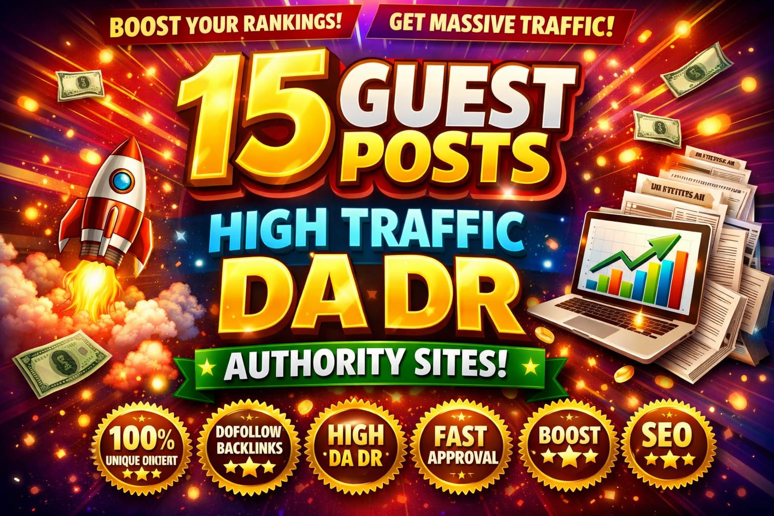 15 Premium Guest Posts on High Traffic Authority Websites