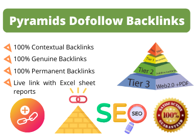 100 Link Pyramids dofollow backlinks through high authority sites 