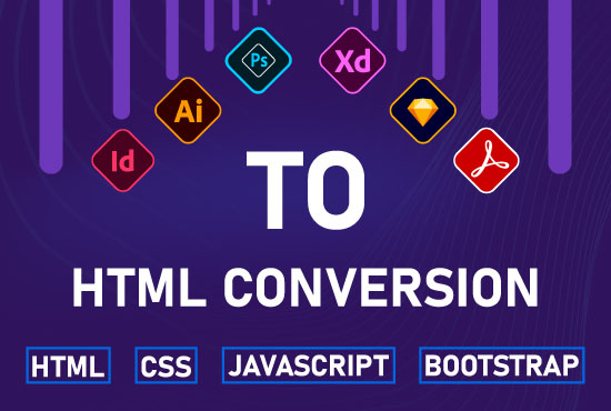 I will convert xd to html, psd to html fully responsive using bootstrap5