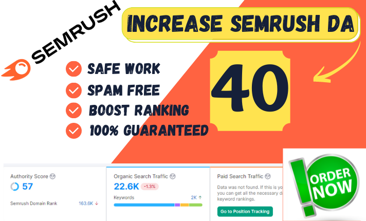  i will increase your site semrush authority 0 to 40 quick