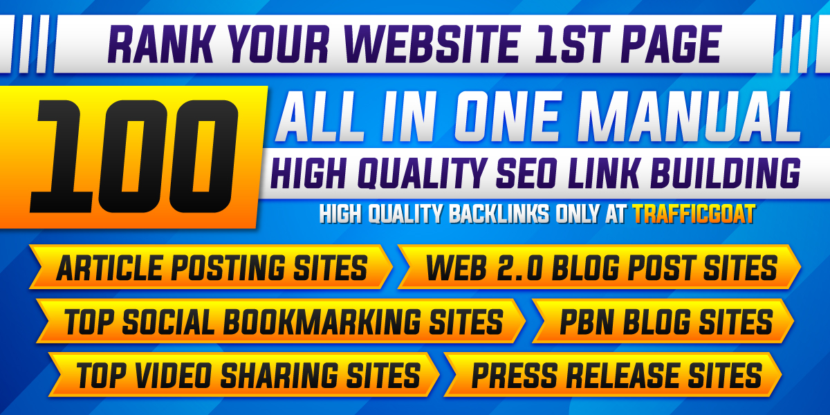 Rank your website 1st Page with 100 all in one manual high quality SEO link building service