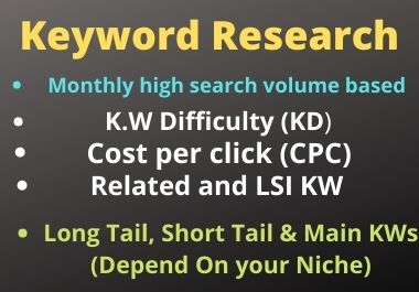 I will run SEO keyword research for your niche or business 20 KW