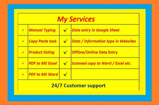Data Entry, Typing, Copy and Paste works offered by AlphaKatebe123