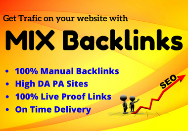 I Provide you 80 high quality Mix Backlinks on high DA PA Sites 