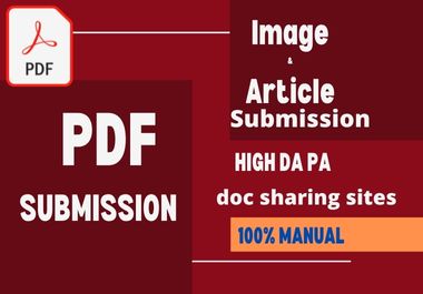 PDF, Image or Article Submission to top 30 high DA sites
