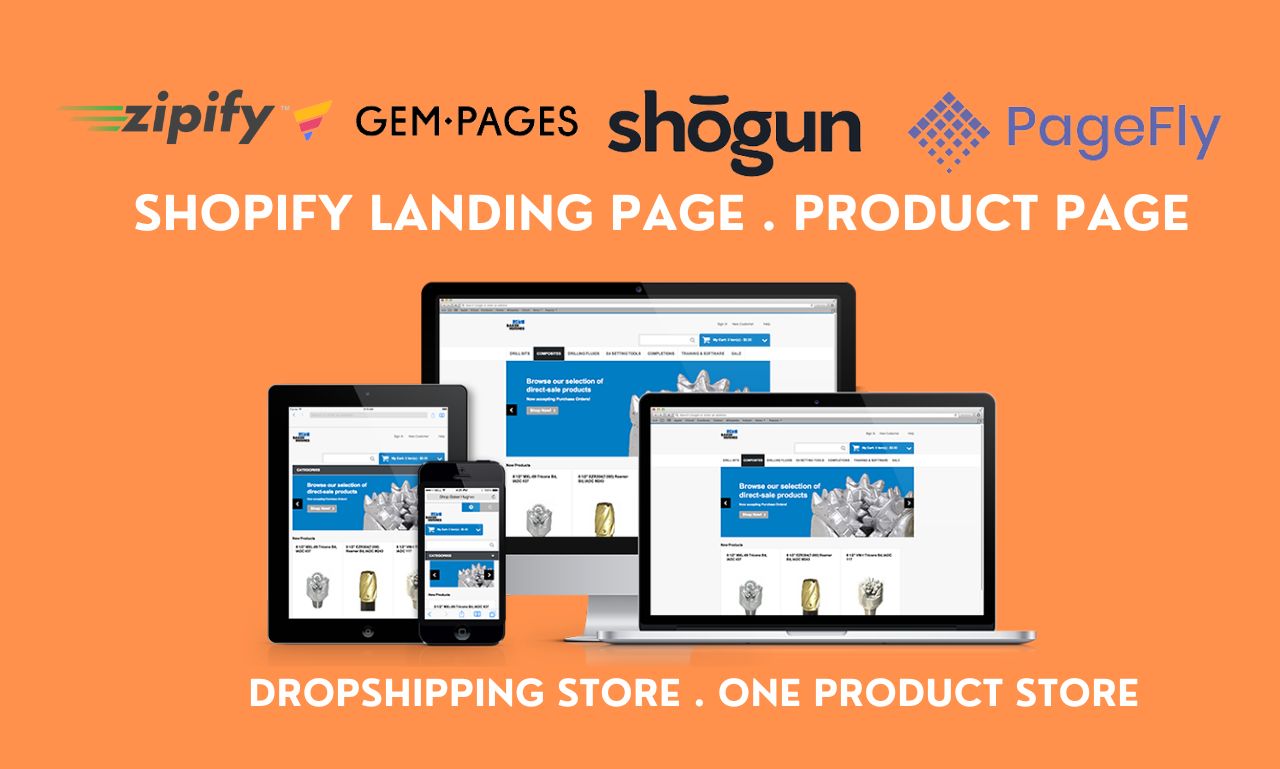 I will create shopify website, product page,landing page by pagefly, gempages, shogun