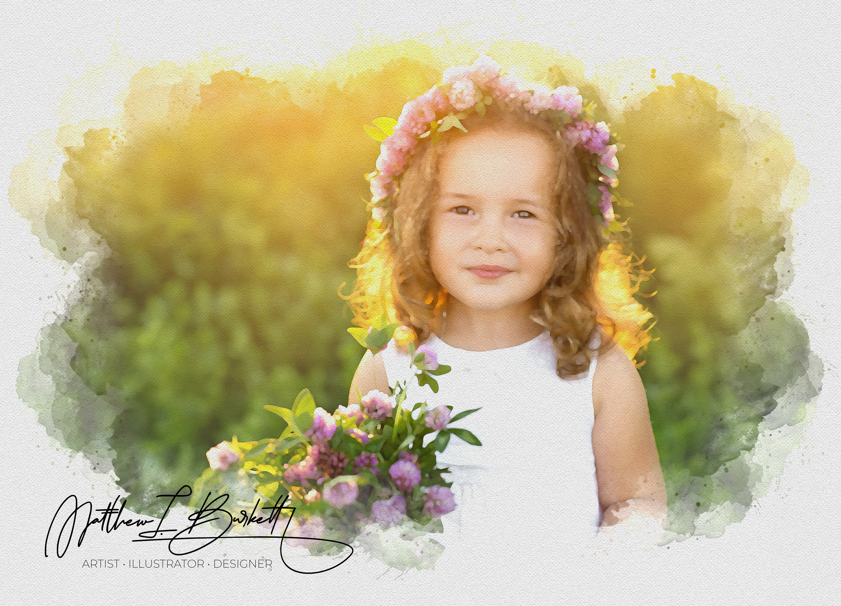 Customizable Digital Water Color Painting - Any Photo