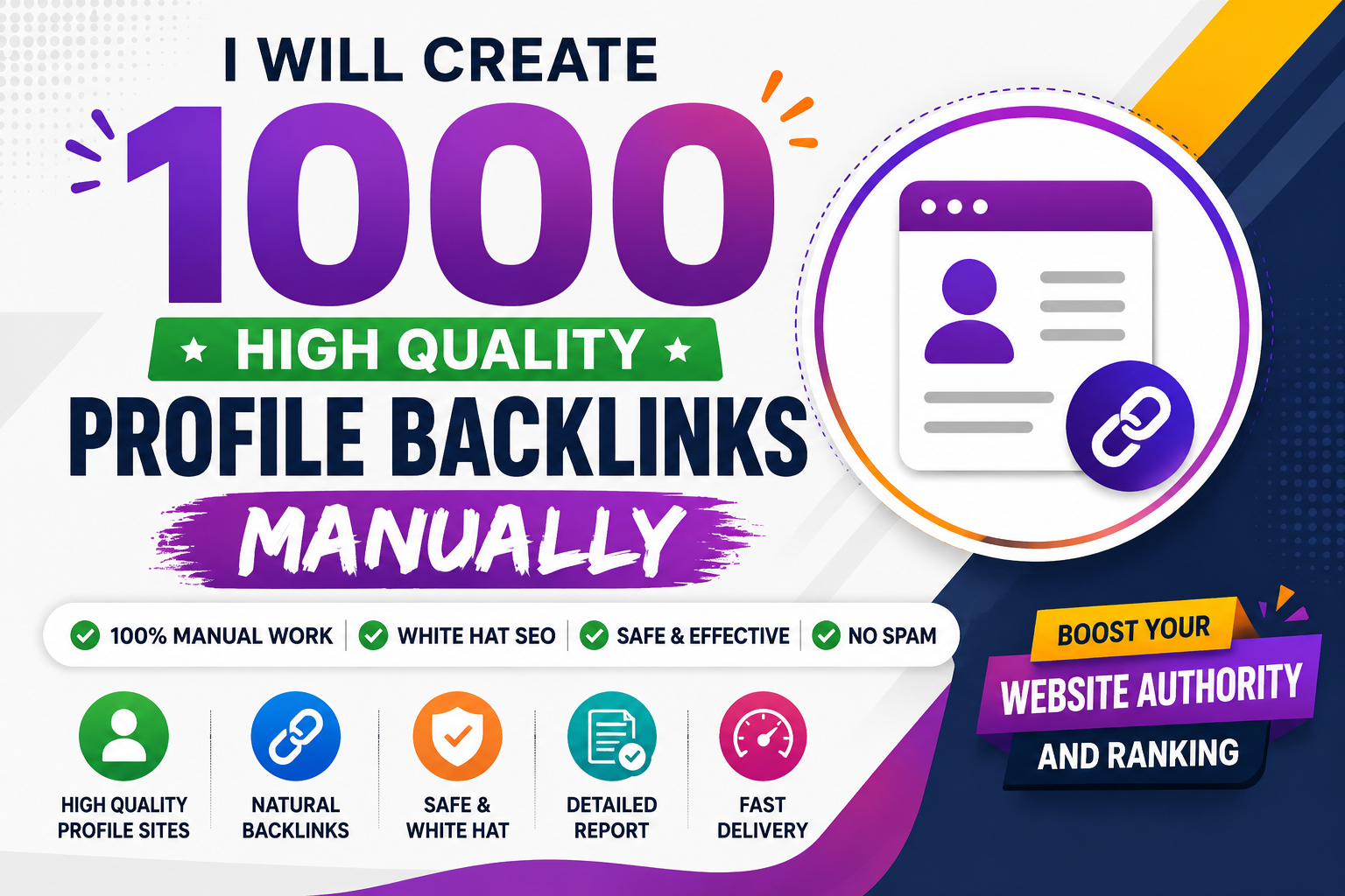 I will create 1000 high quality profile backlinks man...