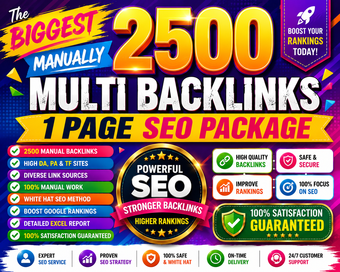 Biggest Manual 2500 multi Backlinks SEO Package for W...