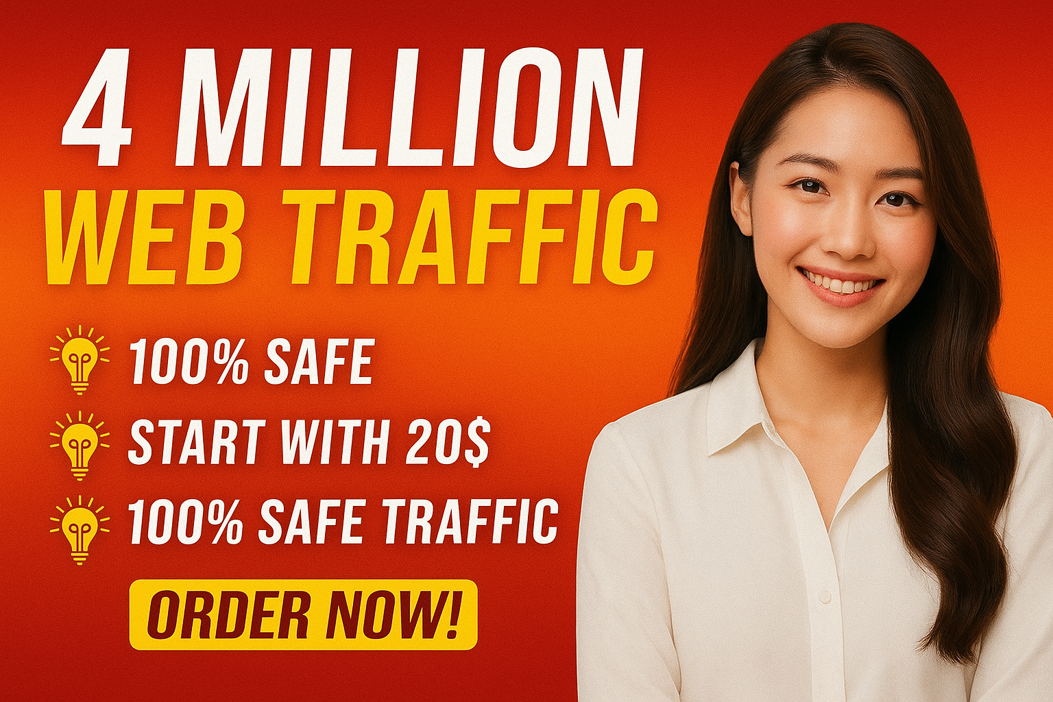 Drive 4,000,000 targeted real organic website traffic...